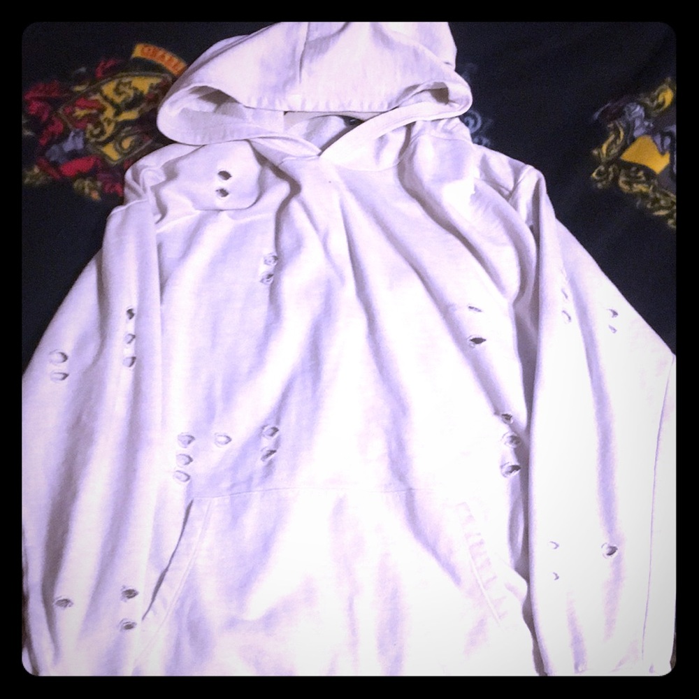 Large white hoodie